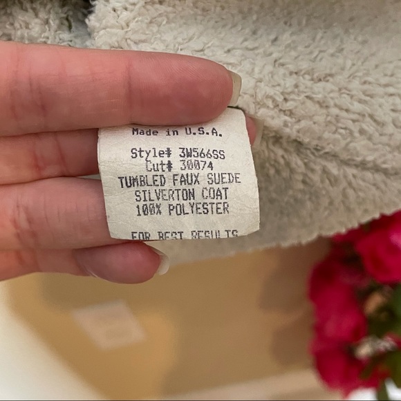 True Grit Tumbled Faux Suede Silverton Coat Green - Picture 5 of 7